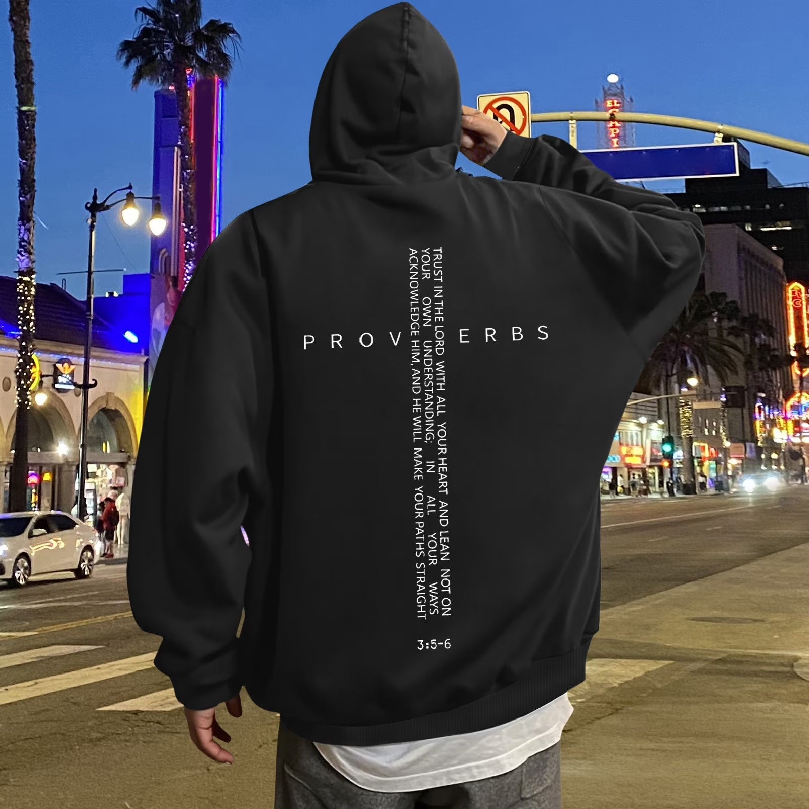 Sudaderas Con Capucha Cristianas Para Hombre Dios Te Ama Sudaderas Inspiracionales De Dios Fe Jesús Sudadera Con Capucha Vintage Versículo Bíblico Gráfico Suéter Tipo Pulóver Tops Negro M