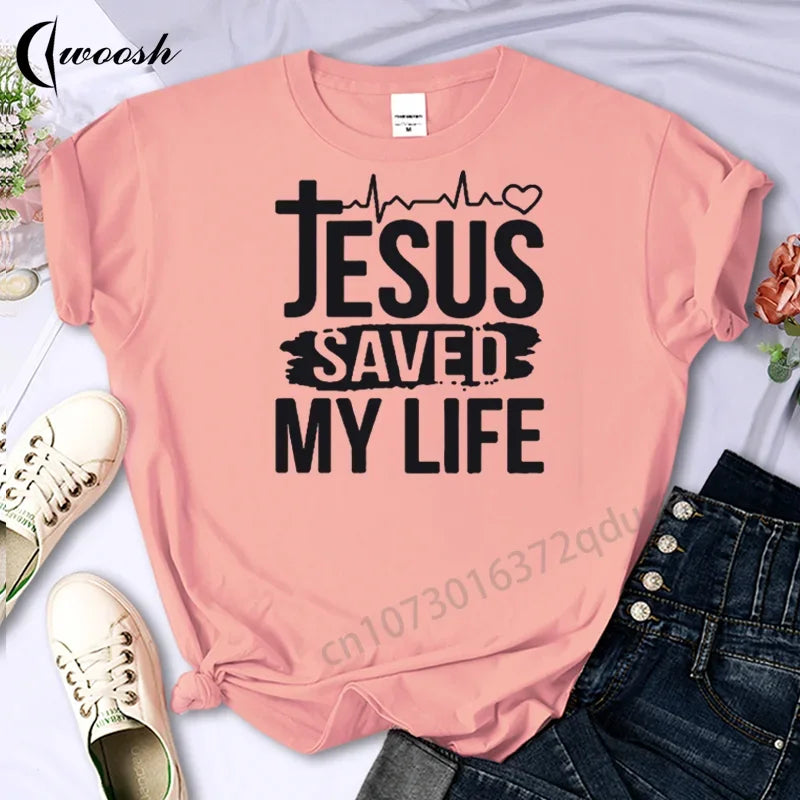 Faith Tshirt Jesus Tees Tops Christian Shirt Women Fashion Tshirt Oversized Unisex Summer T Shirt O-Neck Short Sleeves Clothing