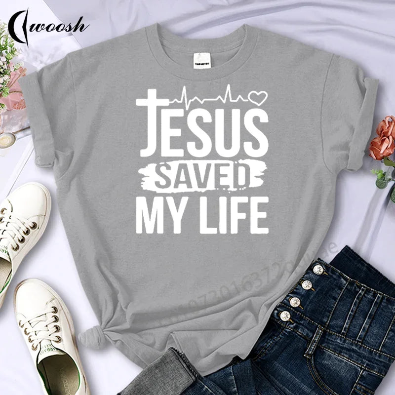 Faith Tshirt Jesus Tees Tops Christian Shirt Women Fashion Tshirt Oversized Unisex Summer T Shirt O-Neck Short Sleeves Clothing