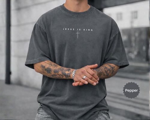 Comfort Colors® Jesus Is King Shirt for Men & Women, Christian Shirt, Religious T-Shirt, Bible Verse Shirt Gift, Birthday Gift for Christian