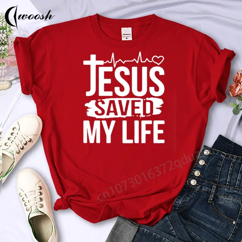 Faith Tshirt Jesus Tees Tops Christian Shirt Women Fashion Tshirt Oversized Unisex Summer T Shirt O-Neck Short Sleeves Clothing