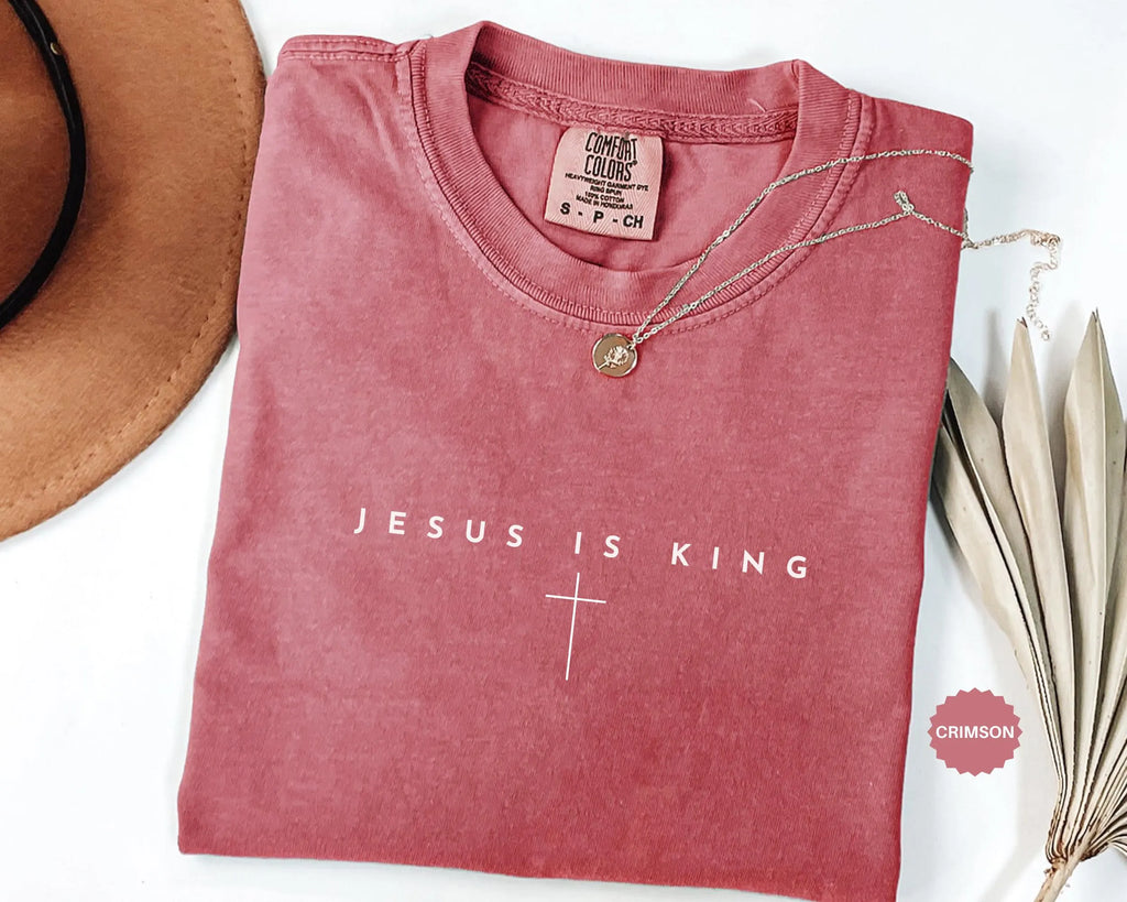 Comfort Colors® Jesus Is King Shirt for Men & Women, Christian Shirt, Religious T-Shirt, Bible Verse Shirt Gift, Birthday Gift for Christian