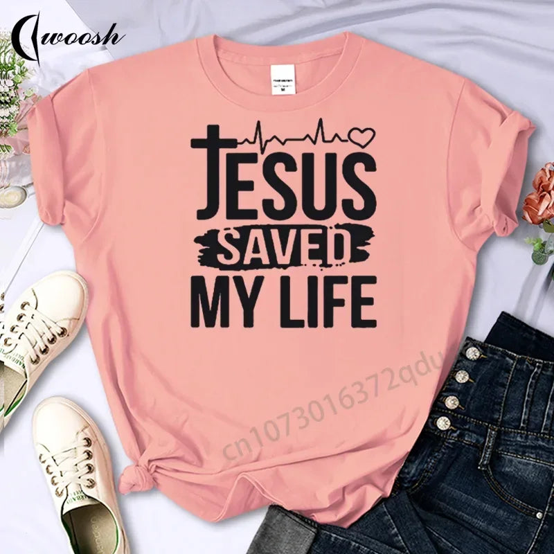 Faith Tshirt Jesus Tees Tops Christian Shirt Women Fashion Tshirt Oversized Unisex Summer T Shirt O-Neck Short Sleeves Clothing